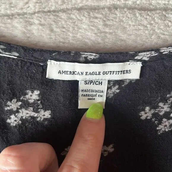 SM298 American eagle outfitters short sleeve floral dress - Picture 8 of 9